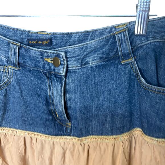 Y2k E-col-o-gie A line full skirt denim - Picture 6 of 6